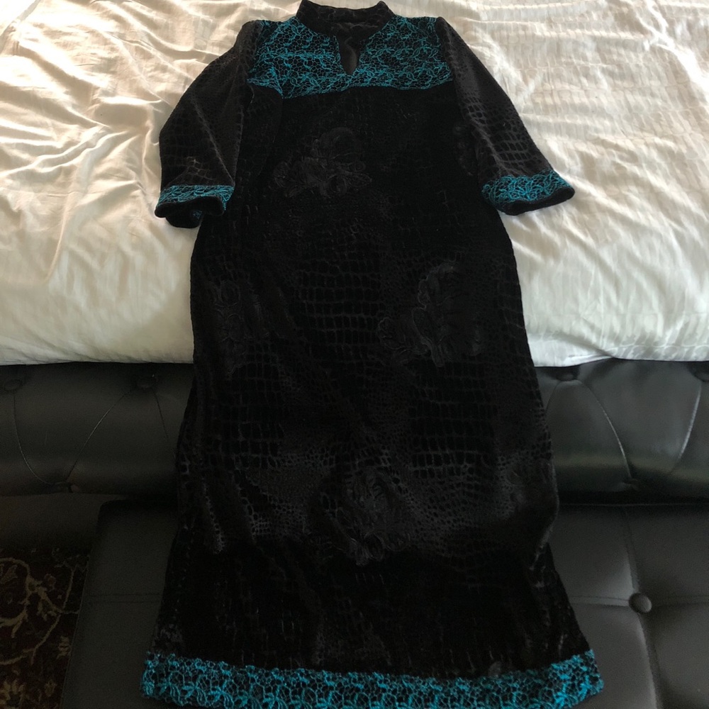 Black velvet kurta